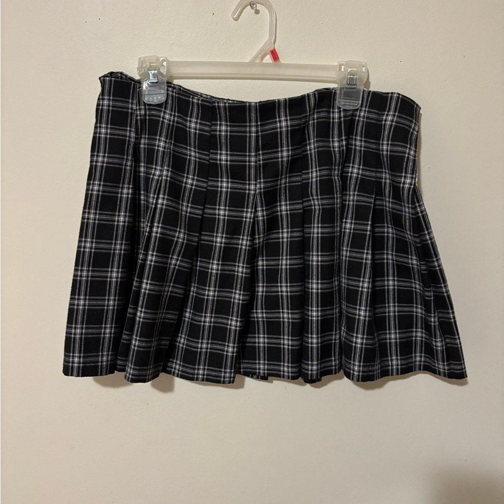 H&M Black and White Checkered Mini Skirt